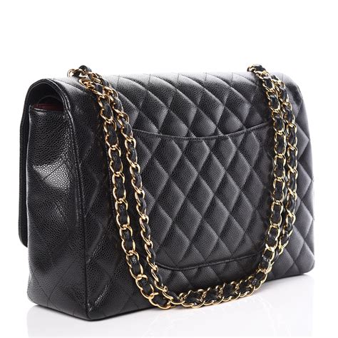 chanel maxi caviar black price|CHANEL Caviar Quilted Maxi Double Flap Black .